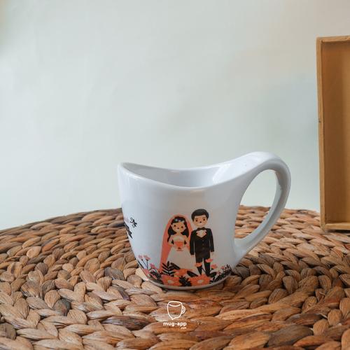 Jual Mug Aladin Souvenir Wedding Sablon Decal Bakar, Mug Pernikahan