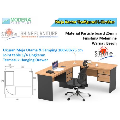 Jual Meja kantor meja kerja L powell Modera meja tulis 100cm beech Jakarta Barat Shine