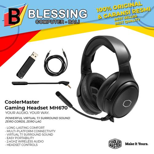 Jual Headset Cooler Master MH670 7.1 Surround Sound, Zero Cords, Zero Lag -  Kota Denpasar - Blessing Computer Bali | Tokopedia