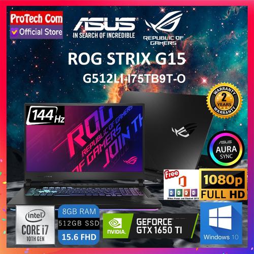Foto Produk ASUS ROG STRIX G512LI-I75TB6T i7-10750H 8GB 512GB GTX1650Ti 4GB 144Hz dari Protech Computer