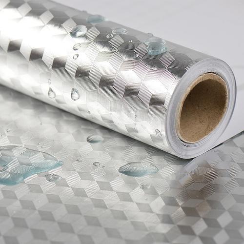 Foto Produk Wallpaper Aluminium Foil Anti Minyak Waterproof Sticker 100x60cm - kubik dari TokodiTangsel