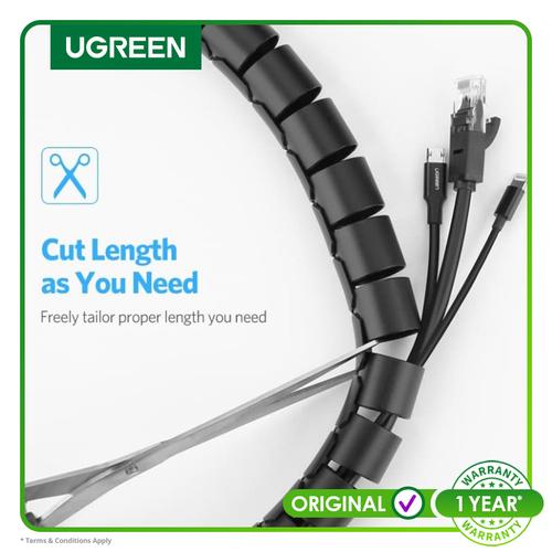 Organisateur De Câbles Spiral Ugreen LP121 5m 25mm Noir - Gestion Câbles Bureau