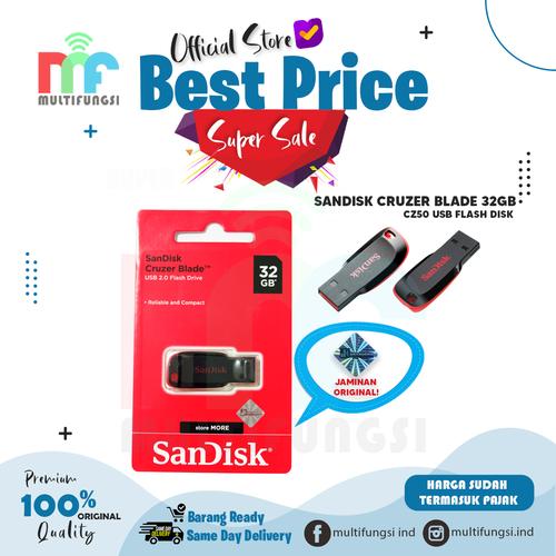 Foto Produk ORIGINAL SANDISK FLASHDISK 32GB CRUZER BLADE CZ50 USB FLASH DISK 32 GB dari Multifungsi Online