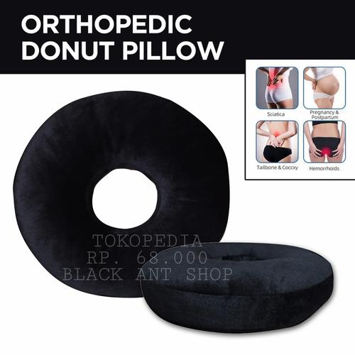 Foto Produk Bantal Duduk Alas Bulat Donat Kesehatan Tulang Ekor Pegal Hitam - Hitam dari BLACK ANT