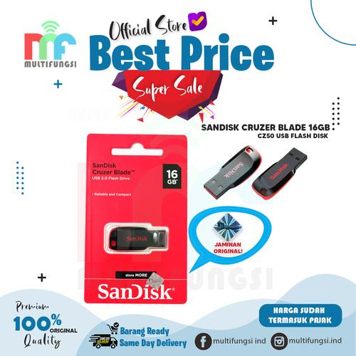Foto Produk ORIGINAL SANDISK FLASHDISK 16GB CRUZER BLADE CZ50 USB FLASH DISK 16 GB dari Multifungsi Online