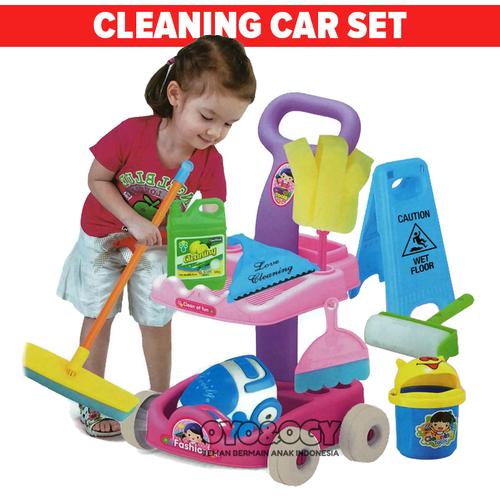 Foto Produk Mainan Anak Cleaning Car Set Kereta Trolley Alat Kebersihan Sapu Pel dari oyo-ogy