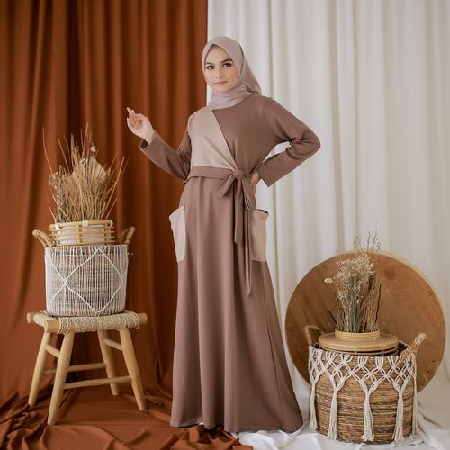 Foto Produk Mybamus Yava Pocket Dress Mocca-Khaki M14807 R4S3 dari Mybamus Official