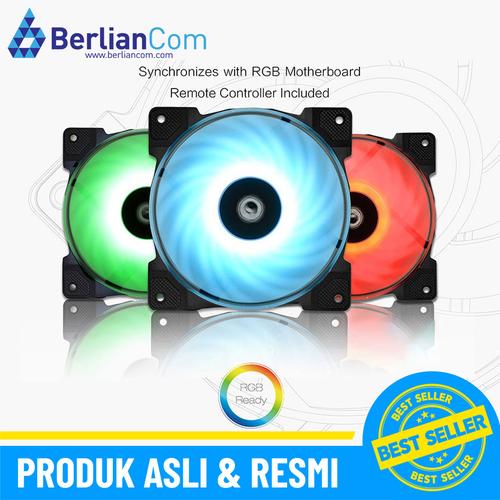 Gambar ID-COOLING DF-12025 TRIO 120mm RGB Sync PWM Fan dari BerlianCom Kota Surabaya Tokopedia