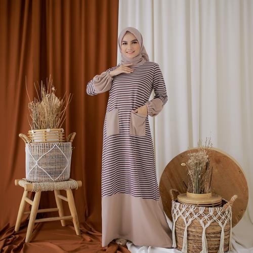 Foto Produk Mybamus Ghea Hand Rubber Dress Khaki M14810 R45S4 dari Mybamus Official