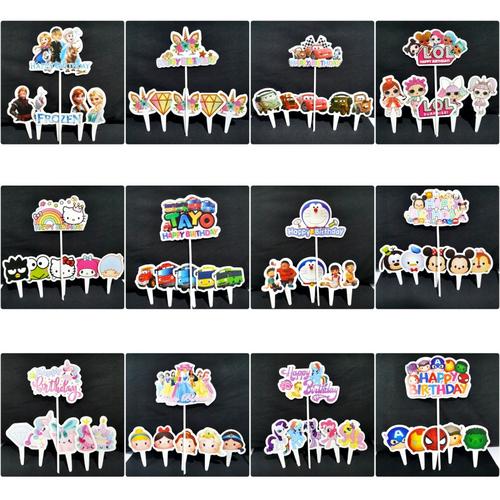 Foto Produk Cake Topper Tusukan Hiasan Kue Happy Birthday Unicorn Cars Tayo Frozen - Unicorn Bunga dari CHOWPING_STORE