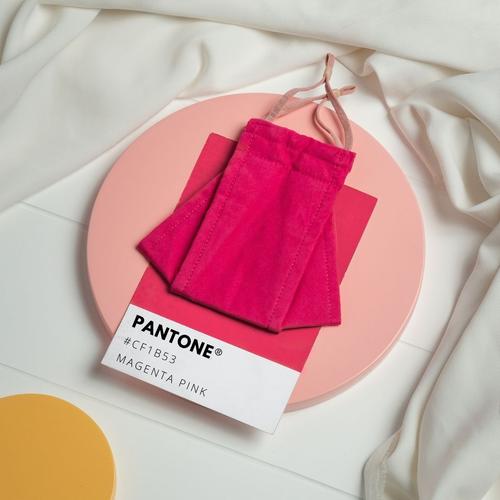 Foto Produk 1Pcs Masker Kain 3Ply - KulturMask PANTONE - Adjustable - Magenta Pink dari Batik Kultur