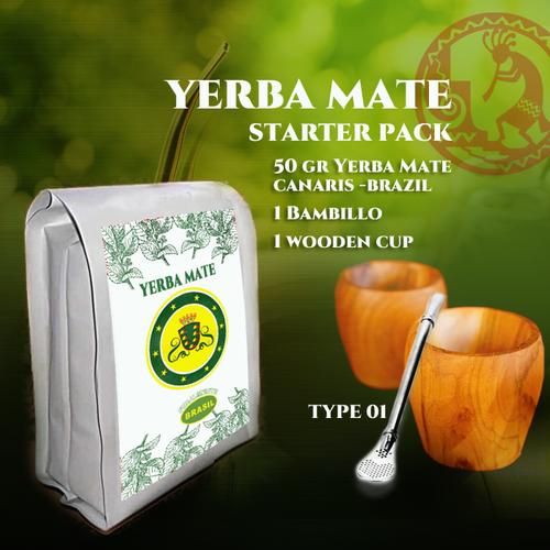 Foto Produk Yerba Mate Starter Pack 2 - Paket Teh Yerba Mate Wooden Gourd Bombilla dari Harlequin Herb