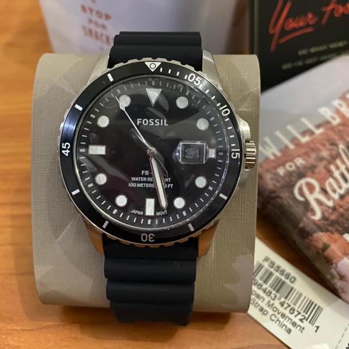 fs5660 fossil men watch black rubber 