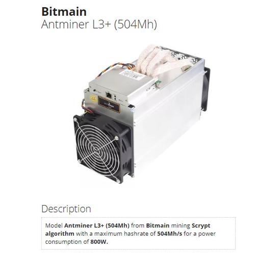 Jual Bitmain Antminer L3 506 Mhs Doge Miner Asic Mining Kota Bekasi Wear It Cool Tokopedia