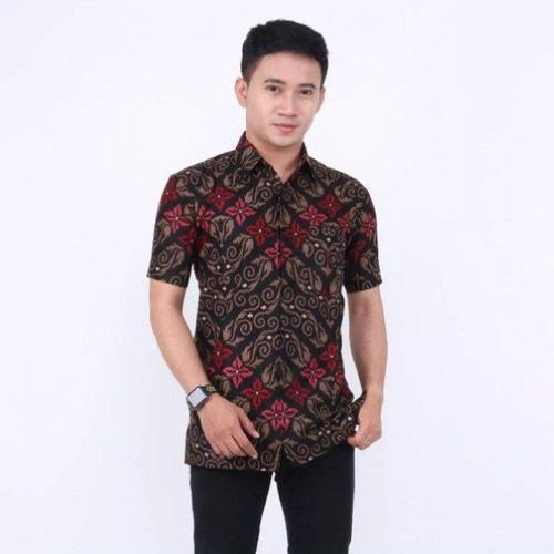 Foto Produk Baju hem batik atasan pria lengan pendek motif songket dari TABASAMA
