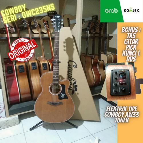 Foto Produk Gitar Akustik elektrik Jumbo Cowboy GWC- 234NS Original Import dari Travertine music