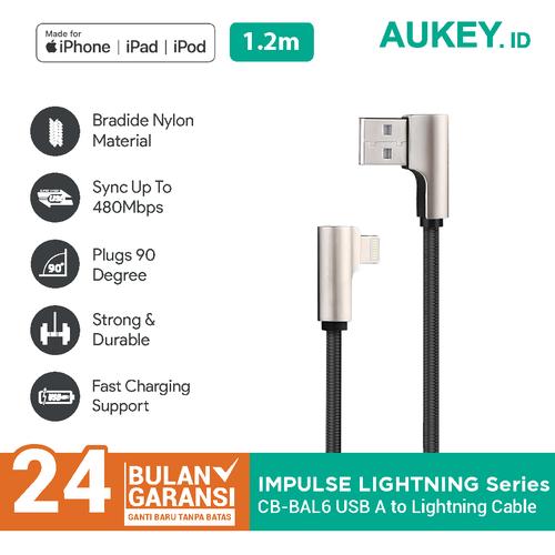 Foto Produk Aukey Cable 1m MFi Lightning Braided Nylon – 500340 dari AUKEY