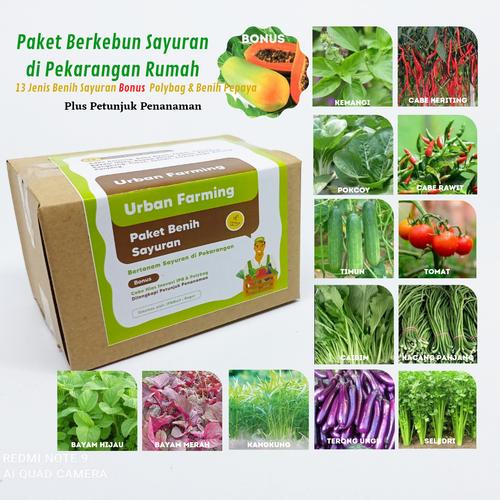 Foto Produk Paket 13 jenis benih eceran (cabe, tomat, pepaya, pokcoy, sawi DLL) dari IPB Mart