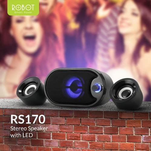 Foto Produk SPEAKER ROBOT RS170 STEREO WITH LED ORIGINAL FOR LAPTOP PC KOMPUTER dari Boss Muda88