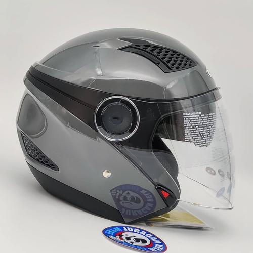 Foto Produk Zeus ZS610 GREY 11C Openface Double Visor dari Juragan Helm ID