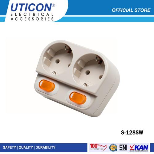 Foto Produk Uticon S-128SW (B) Stop Kontak Arde 2 Lubang dari UTICON
