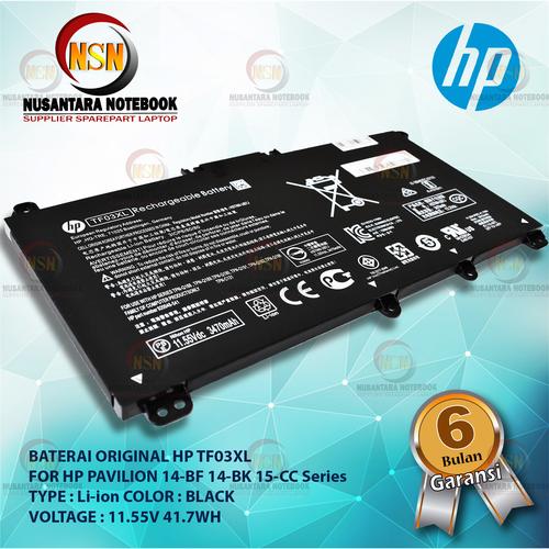 Jual Baterai Original HP TF03XL For HP Pavilion 14-BF 14-BK 15-CC