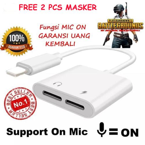 Foto Produk Dual Connector For iphone 7 , 8 , X for charging and headset dari daffin