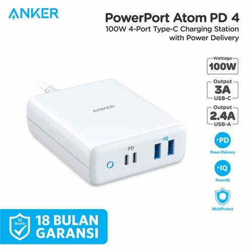 Foto Produk Wall Charger Anker Powerport Atom PD 4 White - A2041 - Putih dari Anker Indonesia
