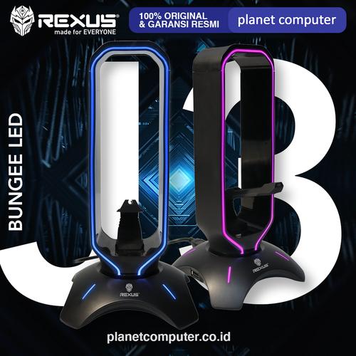 Jual Rexus Bungee J3 RGB Headset Stand 