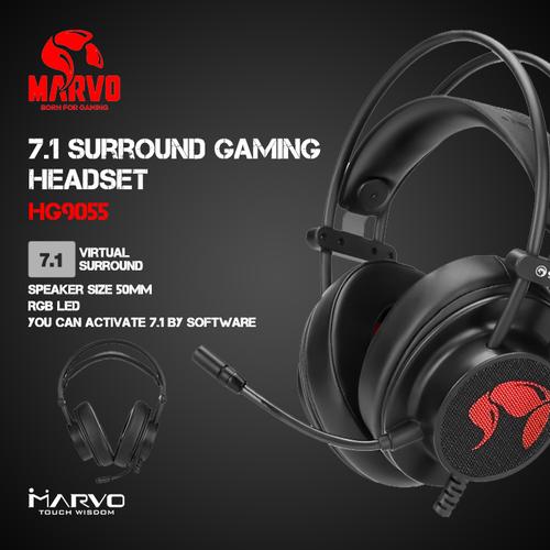 Gambar Headset Gaming Marvo HG9055 - 7.1 Surround 7 Color (RGB) dari Marvo Reborn Official Jakarta Pusat Tokopedia