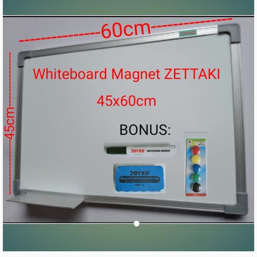 Foto Produk Papan tulis magnet whiteboard gantung single face ZETTAKI 45x60cm dari Zetboard