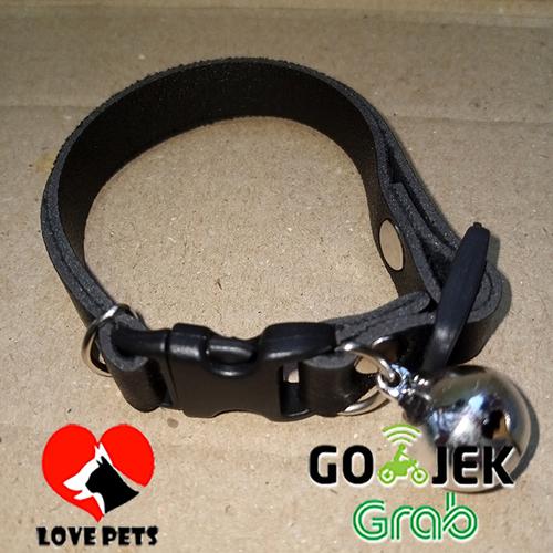 Foto Produk Kalung Kucing Leather Sintetic dengan Lonceng Besar dari Love Pets Indonesia