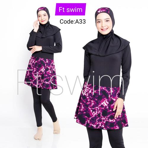 Foto Produk Baju renang cewek muslimah dewasa/pakaian renang remaja muslim - A33, M dari Lancar Abadi store88