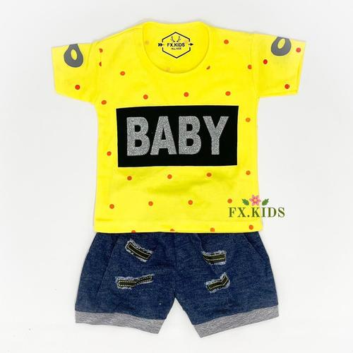 Foto Produk FX.KIDS setelan baju anak laki laki G2-BOY halus adem baby glitter - Kuning dari FX_KIDS