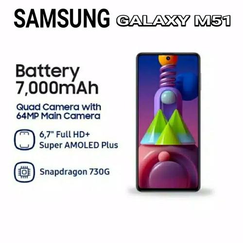 Foto Produk SAMSUNG GALAXY M51 RAM 8/128GB GARANSI RESMI - Celestial Black dari Garden Cell Official