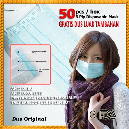 Foto Produk Masker 3 Ply Medis Bedah 3Ply Disposable Surgical Earloop - Face Mask dari Pusat Aksesoris Import *
