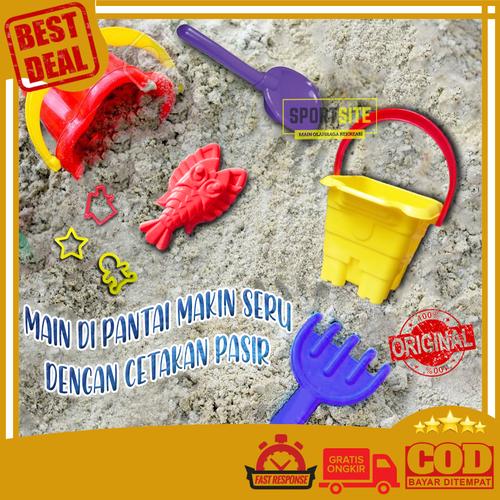 Foto Produk Mini Ember Istana Pasir Mainan Anak Sekop Ikan Kepiting Renang Pantai dari Sportsite