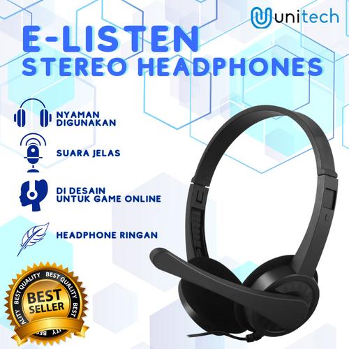 Foto Produk Unitech Headphone Headset Gaming e-listen E-H6108 Headphone Stereo dari TokoUsbcom