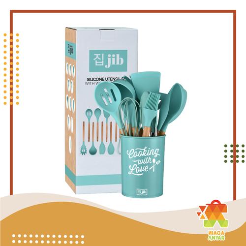Foto Produk NA JIB Silicone Utensil Set isi 11 + Bucket / Kitchen Silicon Utensil - Tosca dari Niaga Anyar Online Shop