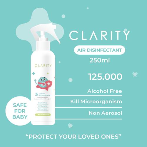 Foto Produk CLARITY Air Disinfectant Spray Non Alkohol 250ml aman untuk Bayi Anak dari Clarity Air Disinfectant Offical