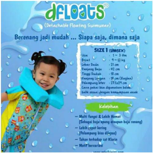Foto Produk DFLOATS Baju Renang Apung Bongkar Pasang Multifungsi Untuk Anak Usia 1 - Size 1 Unisex dari Enilate