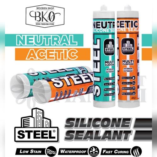 Foto Produk Silicon steel sealent kaca NEUTRAL silicon kaca - Hitam dari BKO Wooden shop