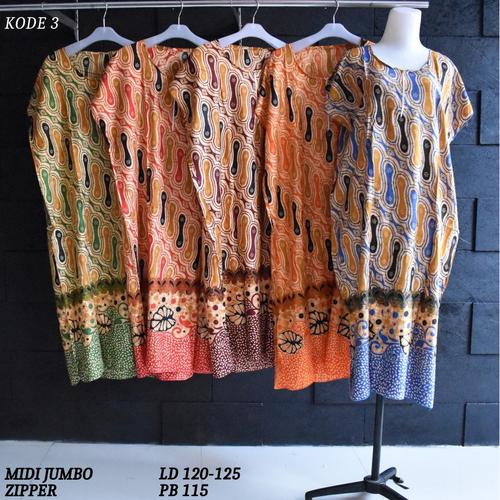 Foto Produk Grosir Daster Midi Jumbo Rayon Busui Zipper Murah Baju Tidur Kode 3 dari Rumah Batik Pekalongan 2
