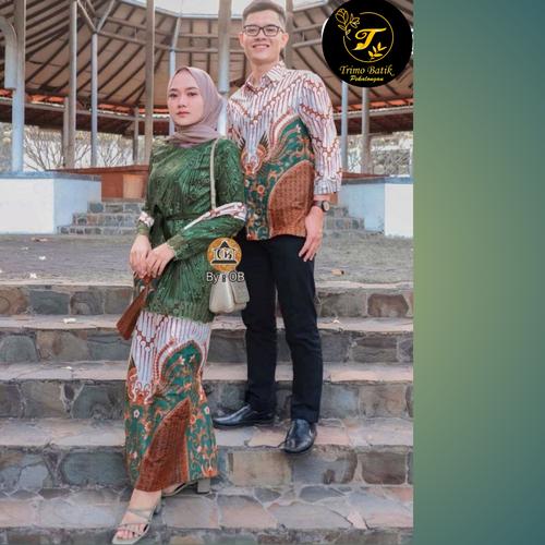 Gambar KEBAYA MODERN COUPLE BATIK KONDANGAN REMAJA BAJU LAMARAN COUPLE - Hijau dari TRIMOBATIK Kota Pekalongan Tokopedia