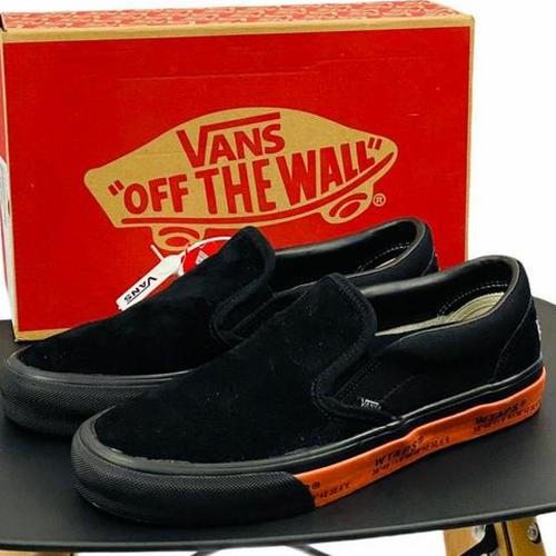 orange vans slip ons