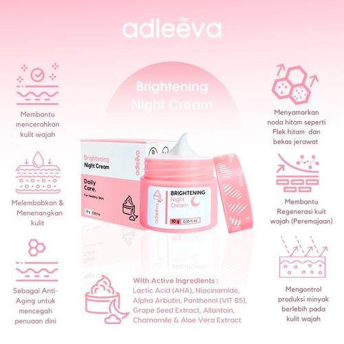 Gambar ADLEEVA Brightening Night Cream dari adleevabyadeeva Kota Cimahi Tokopedia