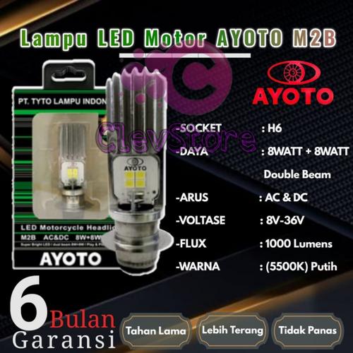 Jual Lampu Motor Depan LED AYOTO M2B H6 AC & DC Motor