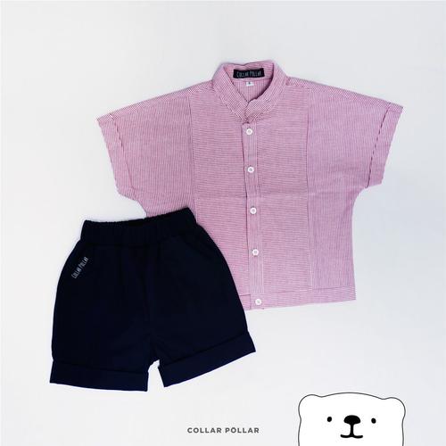 Gambar Stelan Kemeja Anak Laki Laki / Stelan Kemeja Anak Perempuan Unisex 3-8 - Merah, 2-3 tahun dari Collar Pollar Kids Kota Bandung Tokopedia
