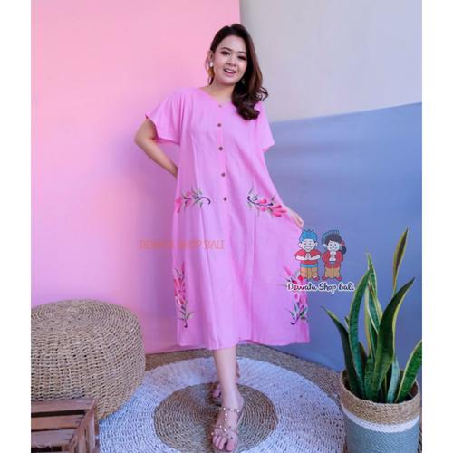 Foto Produk DASTER KANCING / DASTER BALI MENYUSUI / BUSUI / DASTER HAMIL LUKIS - Merah Muda dari Dewata Shop Bali