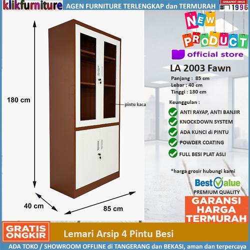 Foto Produk Lemari Arsip Besi 4 Pintu ERFURT Sapporo Coklat dari klikfurniture
